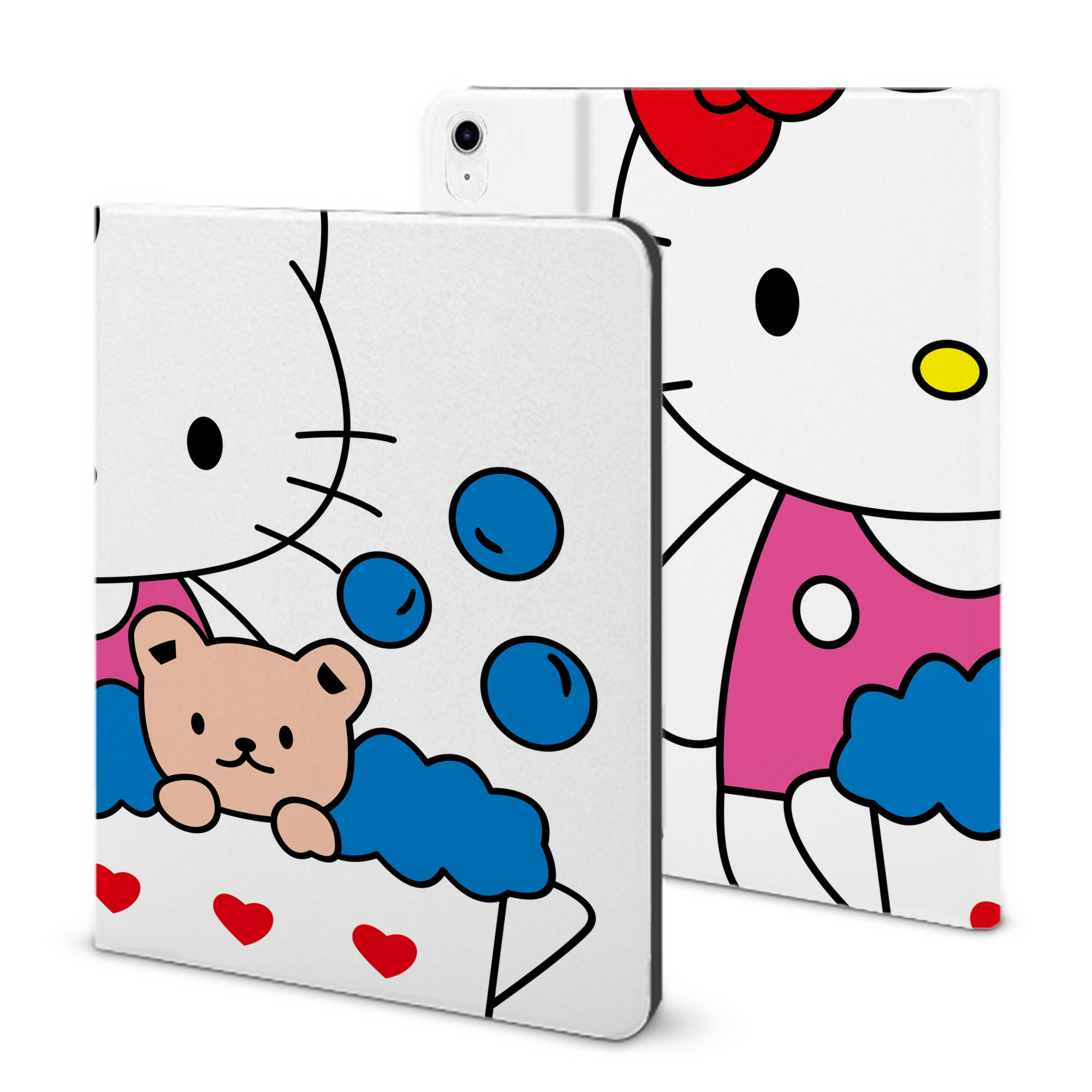 （画像用） Hello Kitty ハローキティ IPad ケース ブック型 PUレザー TPU 耐衝撃 軽量 薄型 ペン収納なし 全面保護 IPad 各モデル対応